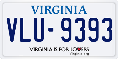VA license plate VLU9393