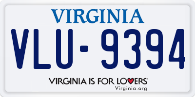 VA license plate VLU9394