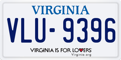 VA license plate VLU9396