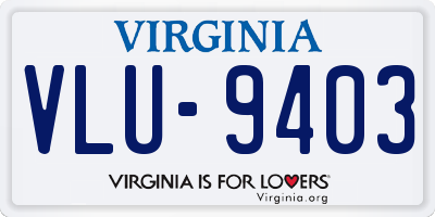 VA license plate VLU9403