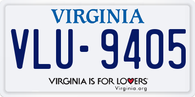 VA license plate VLU9405