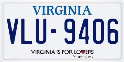 VA license plate VLU9406