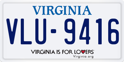 VA license plate VLU9416