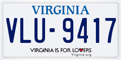 VA license plate VLU9417
