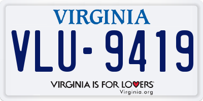 VA license plate VLU9419