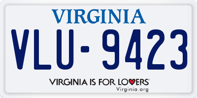 VA license plate VLU9423