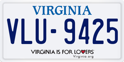 VA license plate VLU9425