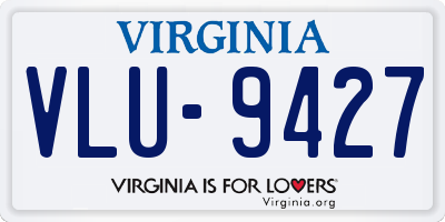 VA license plate VLU9427