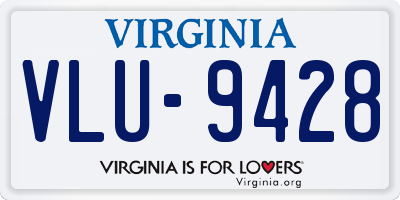 VA license plate VLU9428
