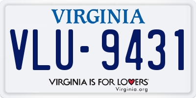 VA license plate VLU9431