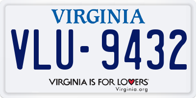 VA license plate VLU9432