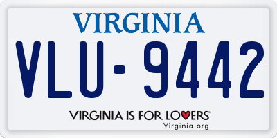 VA license plate VLU9442