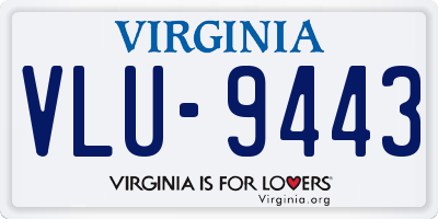 VA license plate VLU9443