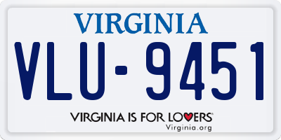 VA license plate VLU9451