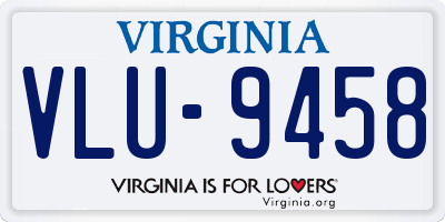 VA license plate VLU9458