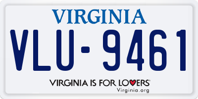 VA license plate VLU9461