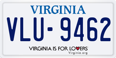 VA license plate VLU9462