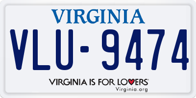 VA license plate VLU9474