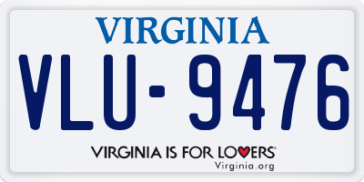 VA license plate VLU9476