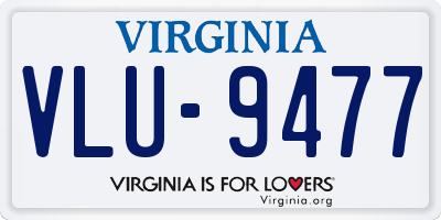 VA license plate VLU9477