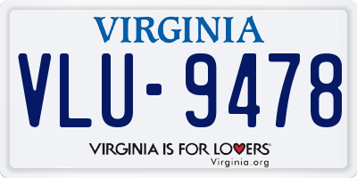 VA license plate VLU9478