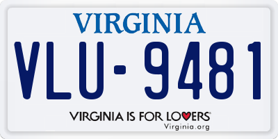 VA license plate VLU9481