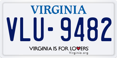 VA license plate VLU9482