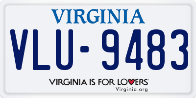 VA license plate VLU9483