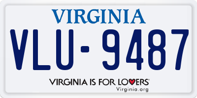 VA license plate VLU9487