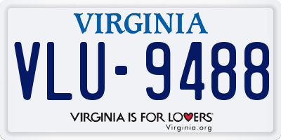 VA license plate VLU9488