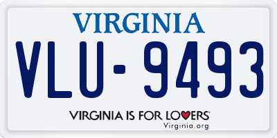 VA license plate VLU9493
