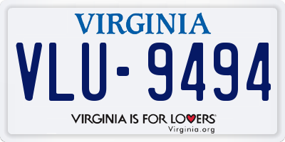 VA license plate VLU9494
