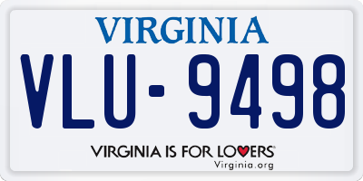 VA license plate VLU9498