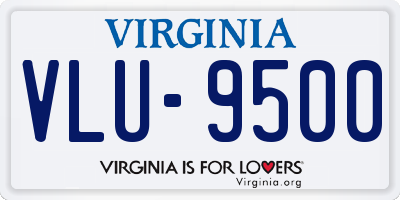 VA license plate VLU9500