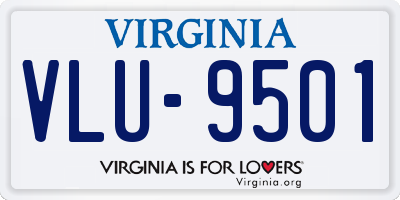 VA license plate VLU9501