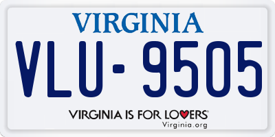VA license plate VLU9505