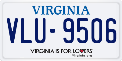 VA license plate VLU9506