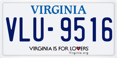 VA license plate VLU9516