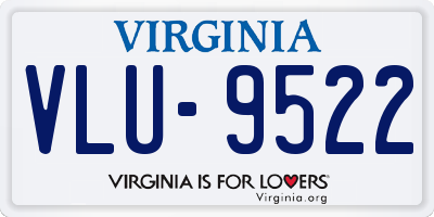 VA license plate VLU9522