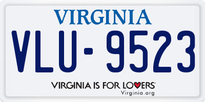 VA license plate VLU9523