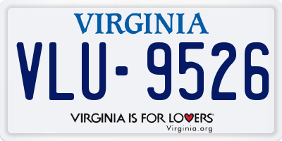 VA license plate VLU9526