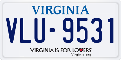 VA license plate VLU9531
