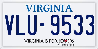 VA license plate VLU9533