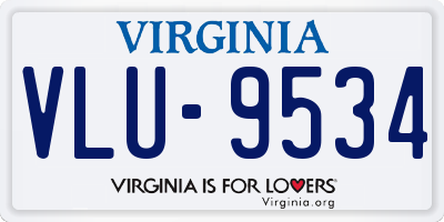 VA license plate VLU9534