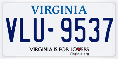 VA license plate VLU9537