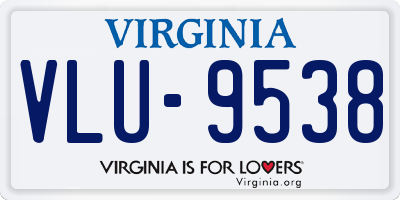 VA license plate VLU9538
