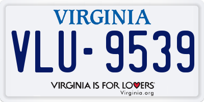 VA license plate VLU9539