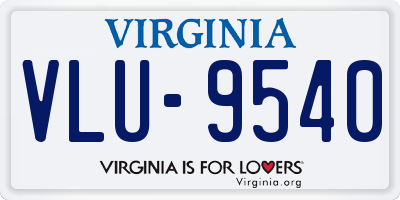 VA license plate VLU9540