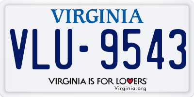 VA license plate VLU9543