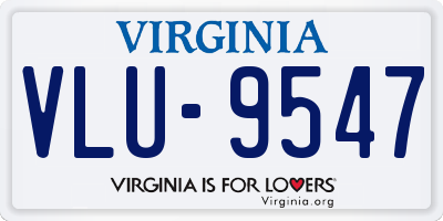 VA license plate VLU9547